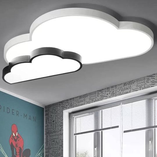 White Flush Mount Sky View Ceiling Lamp for Child Bedroom
