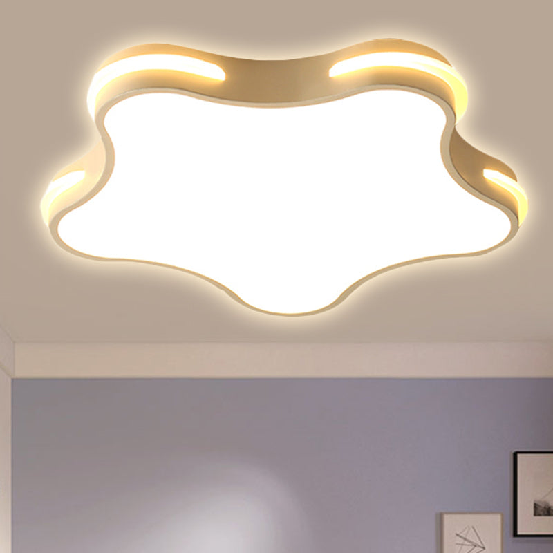 Modern White Star LED Ceiling Lamp for Boys' Bedroom