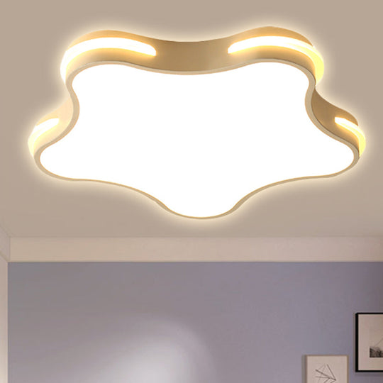 Modern White Star LED Ceiling Lamp for Boys' Bedroom