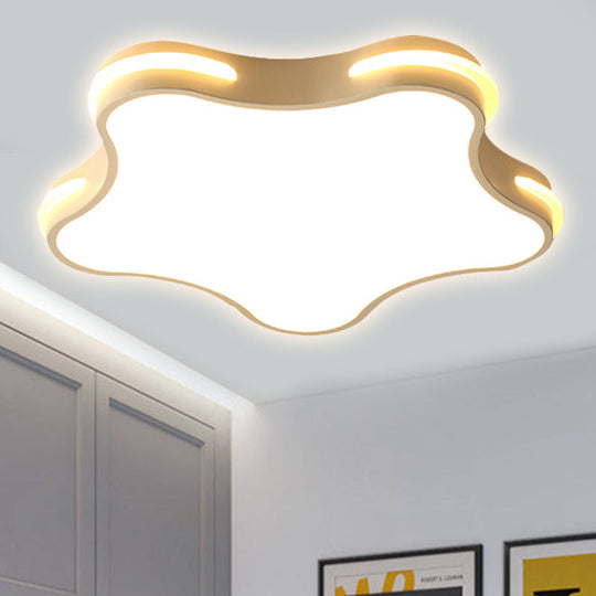Modern White Star LED Ceiling Lamp for Boys' Bedroom