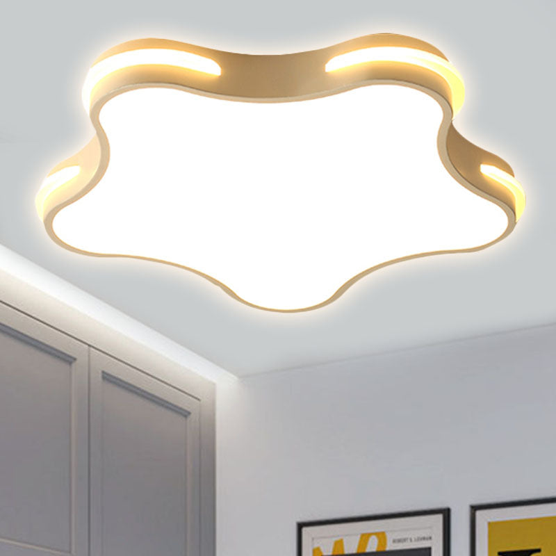 Modern White Star Led Ceiling Lamp For Boys Bedroom