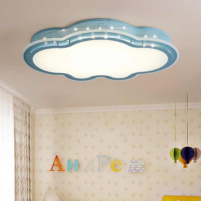 Cloud-Themed LED Flush Mount Ceiling Light for Kindergarten