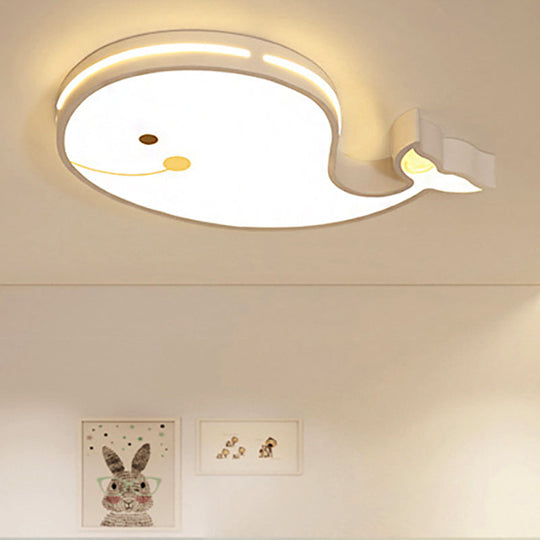 Cartoon LED Flush Mount Ceiling Light for Kindergarten with White Acrylic Fixture