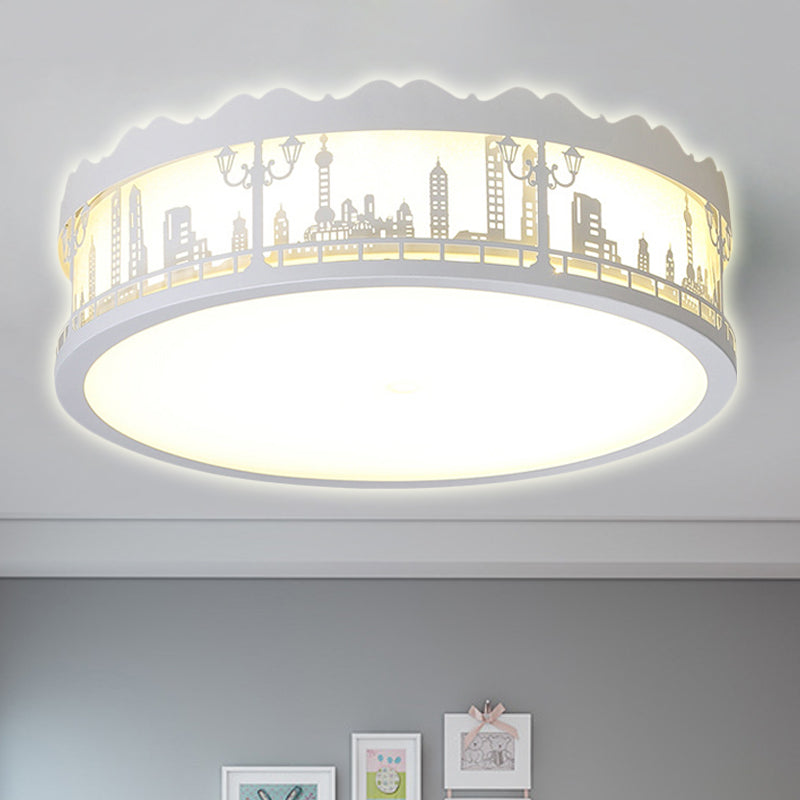 Modern White Circle Ceiling Light Fixture for Nursing Room