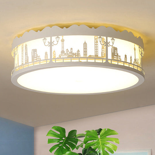Modern White Circle Ceiling Light Fixture for Nursing Room