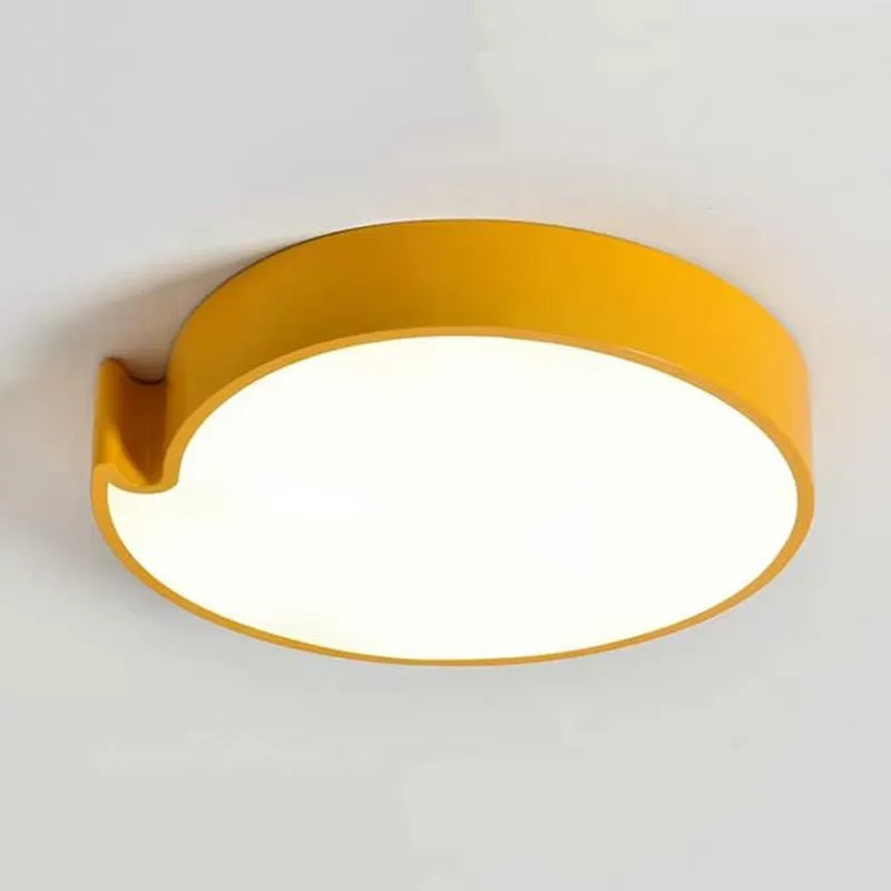 Simple Style Round Flush Mount Ceiling Light for Living Room - Acrylic and Metal Construction
