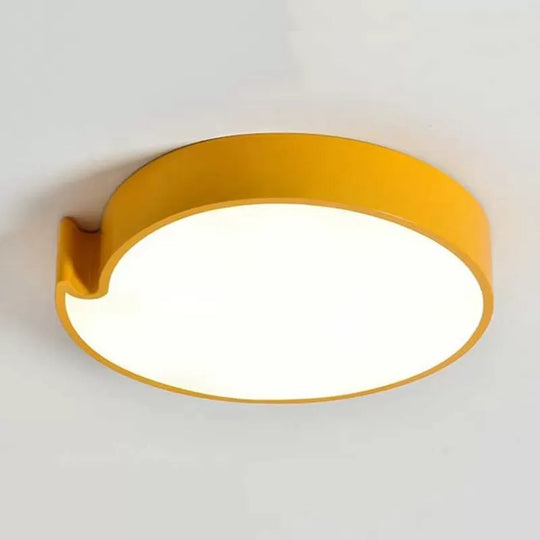 Simple Style Round Flush Mount Ceiling Light for Living Room - Acrylic and Metal Construction