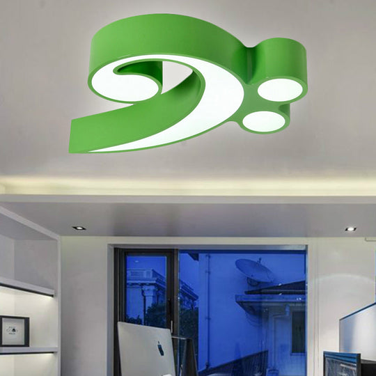 Modern Musical Note Flush Ceiling Light for Bedroom - Acrylic Ceiling Lamp