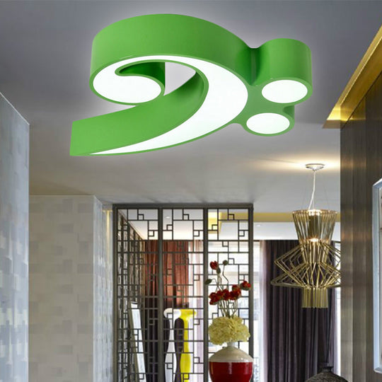 Modern Musical Note Flush Ceiling Light for Bedroom - Acrylic Ceiling Lamp