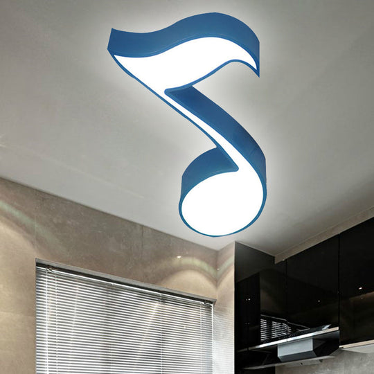 Modern Musical Note Flush Ceiling Light for Bedroom - Acrylic Ceiling Lamp