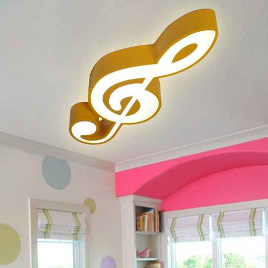 Modern Musical Note Flush Ceiling Light for Bedroom - Acrylic Ceiling Lamp