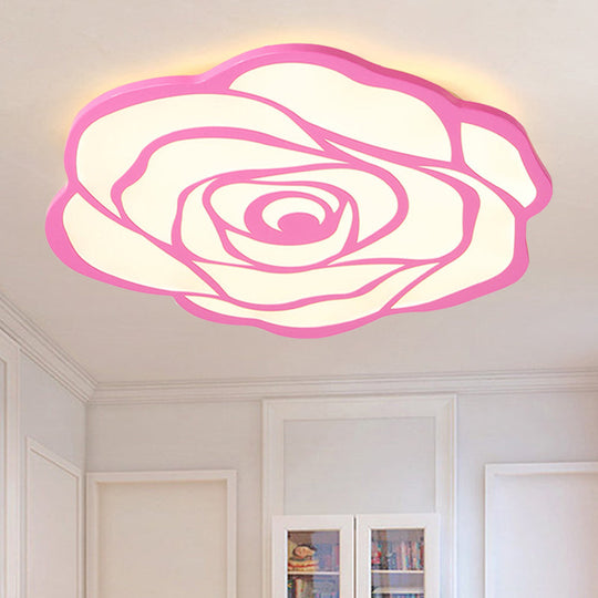 Blossom Shaped LED Ceiling Light - Pink Acrylic Lamp for Girls Bedroom