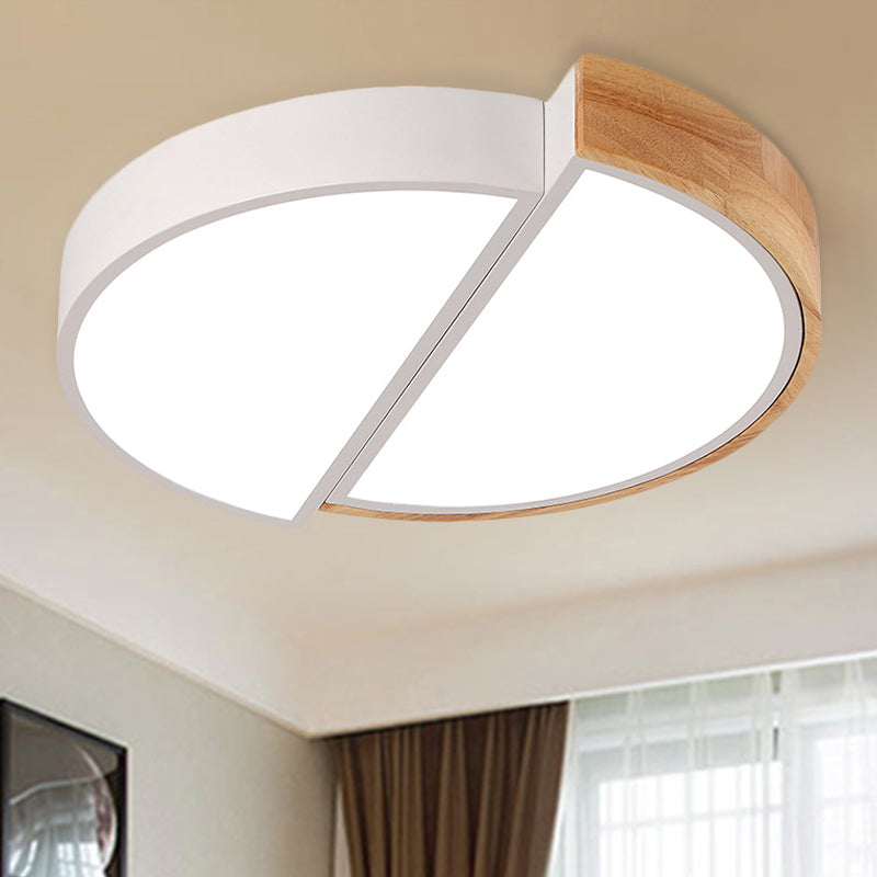 Macaron Loft LED Flush Mount Ceiling Light - Half Circle Restaurant Ceiling Lamp in Green/Pink/White