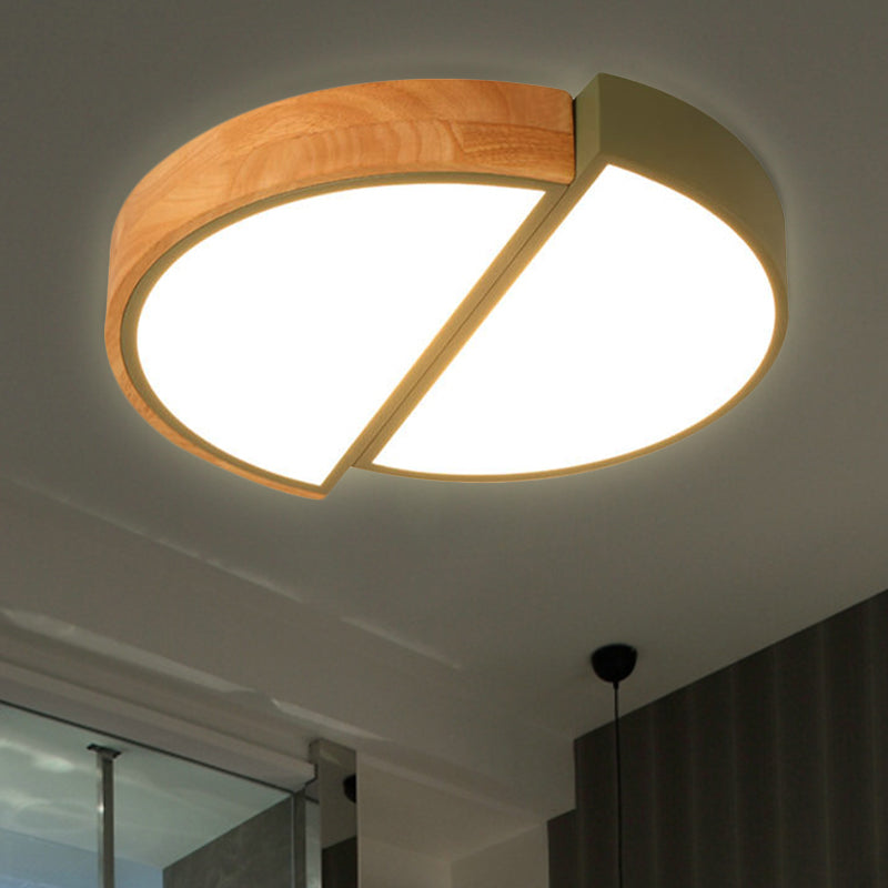 Macaron Loft LED Flush Mount Ceiling Light - Half Circle Restaurant Ceiling Lamp in Green/Pink/White