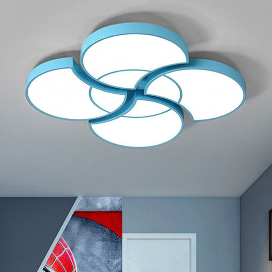 Floral Flush Ceiling Light for Kids' Spaces - Metal and Acrylic Ceiling Lamp for Kindergarten and Corridor