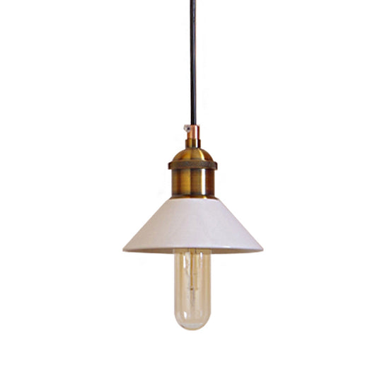 Mid Century Cone Ceramic Pendant Lamp - White