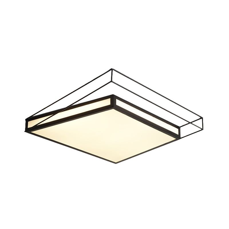 Plafonnier LED moderne à encastrer avec design hexagonal/carré – Noir/gris, troisième vitesse