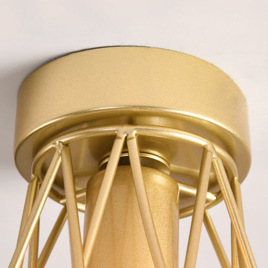 Plafonnier moderne à 1 lampe en forme de couronne métallique pour enfants | Noir/doré/blanc