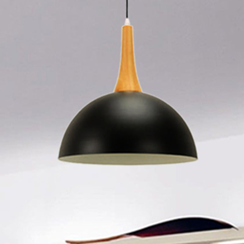 Modern Metal Hanging Lamp: Stylish 1-Light Dome in Black/White - Perfect for Meeting Rooms and Markets
