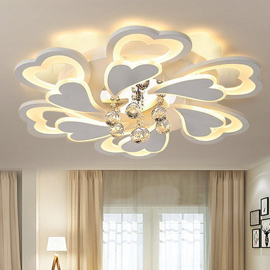 Loving-Heart LED Flush Light in Warm/White Light - Contemporary Acrylic Design - 27"/31.5" Wide