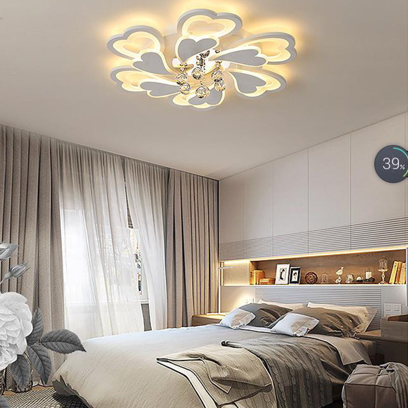 Loving-Heart LED Flush Light in Warm/White Light - Contemporary Acrylic Design - 27"/31.5" Wide