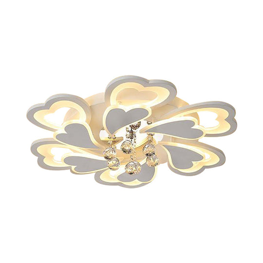 Loving-Heart LED Flush Light in Warm/White Light - Contemporary Acrylic Design - 27"/31.5" Wide