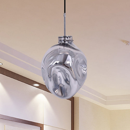 Contemporary Abstract Shade Hanging Light Pendant Lamp with Hammered Glass - Ideal for Hotels