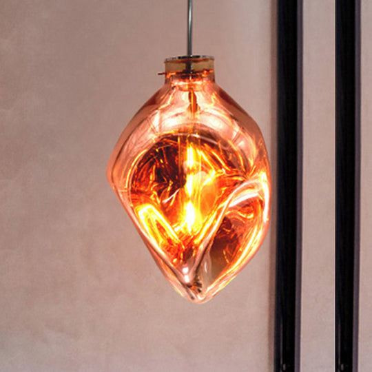 Contemporary Abstract Shade Hanging Light Pendant Lamp with Hammered Glass - Ideal for Hotels