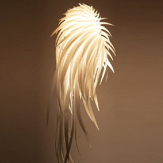 Feather Pendant Lighting: Angel Wing-inspired White Hanging Lamp for Living Room