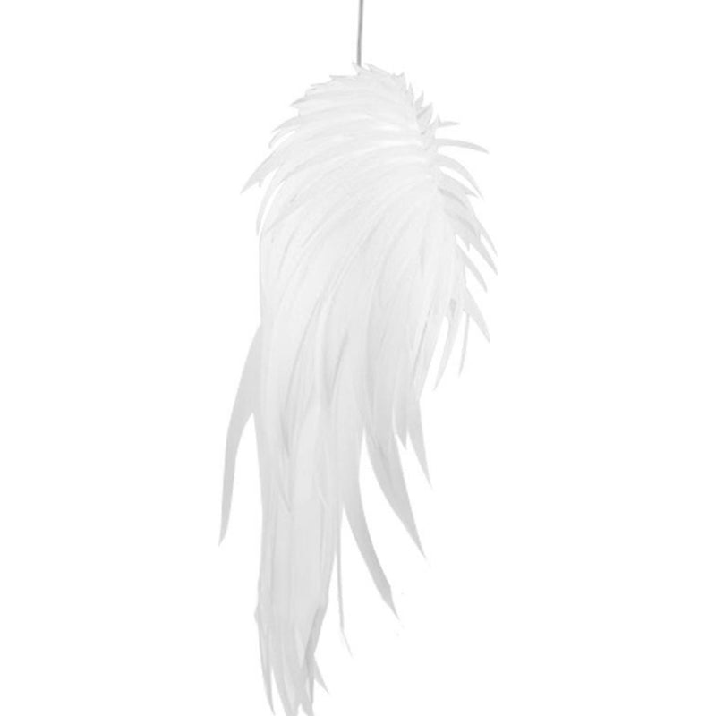 Minimalist Plastic White Feather Pendant Lamp - Angel Wing Design For Living Room Lighting