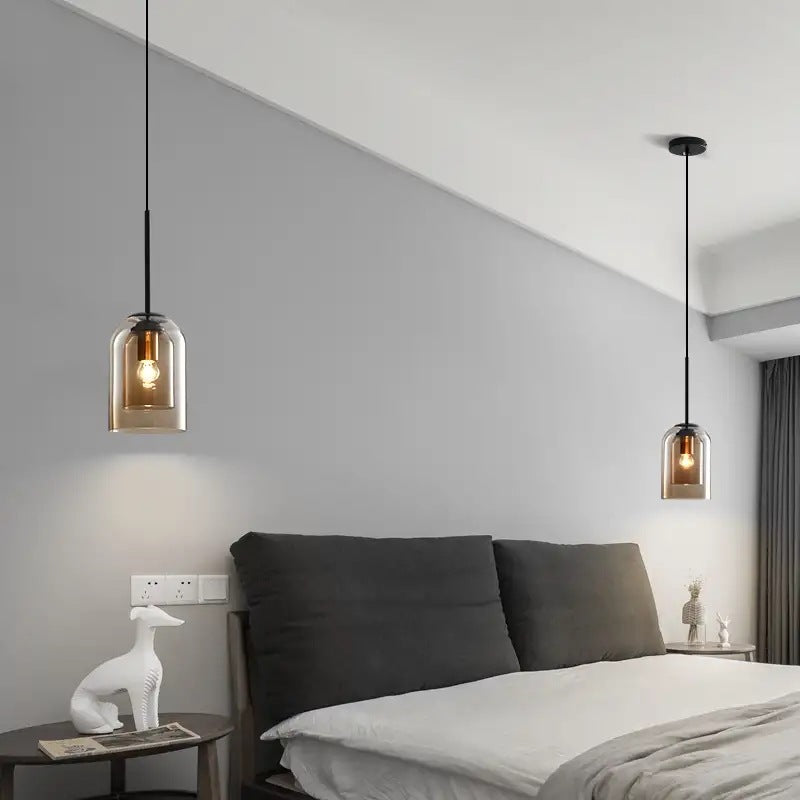 Modern Glass Bell Pendant Lamp for Stylish Bedroom Ceiling