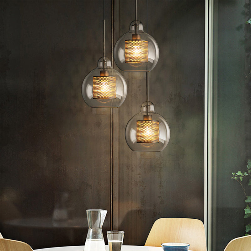 Modern Clear Glass Pendant Light for Dining Table - 1 Hanging Fixture