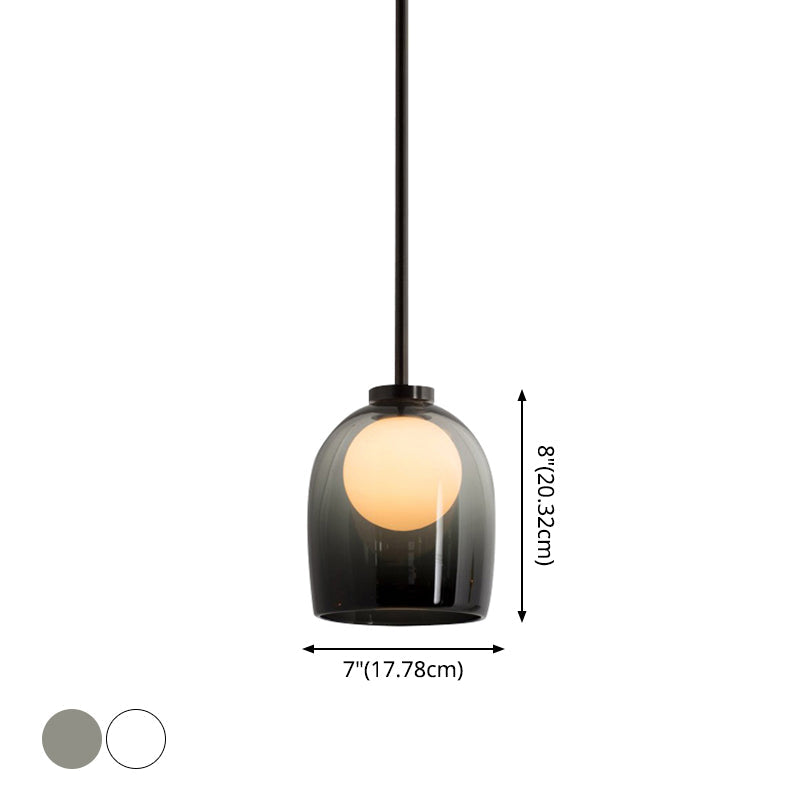 Modern Glass Pendant Lamp - Bell Style for Dining Room Table