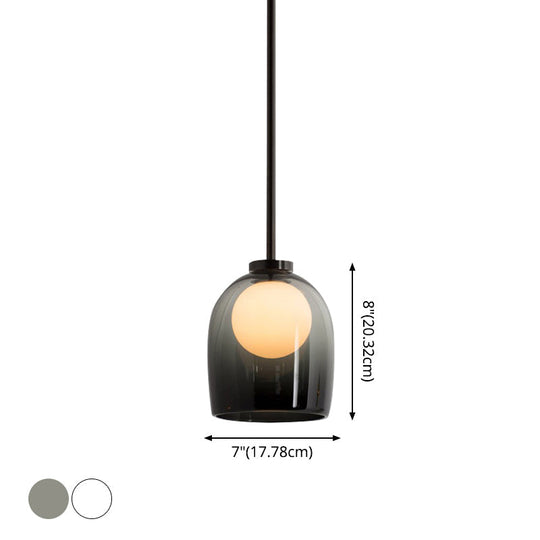 Modern Glass Pendant Lamp For Dining Room Table - Bell Hanging Light Fixture