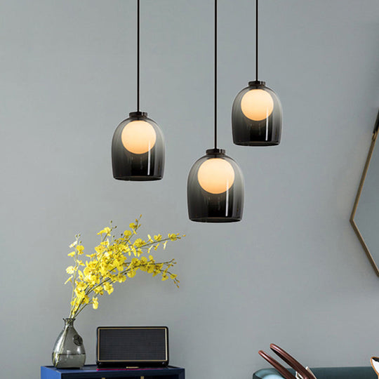 Modern Glass Pendant Lamp - Bell Style for Dining Room Table