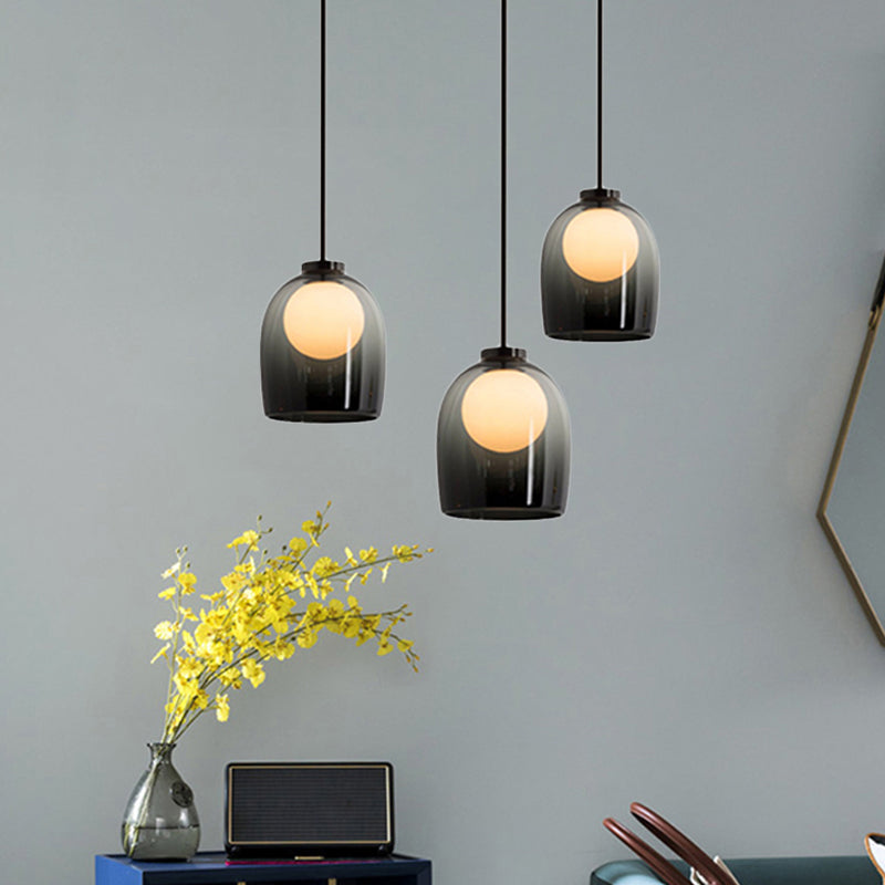 Modern Glass Pendant Lamp For Dining Room Table - Bell Hanging Light Fixture