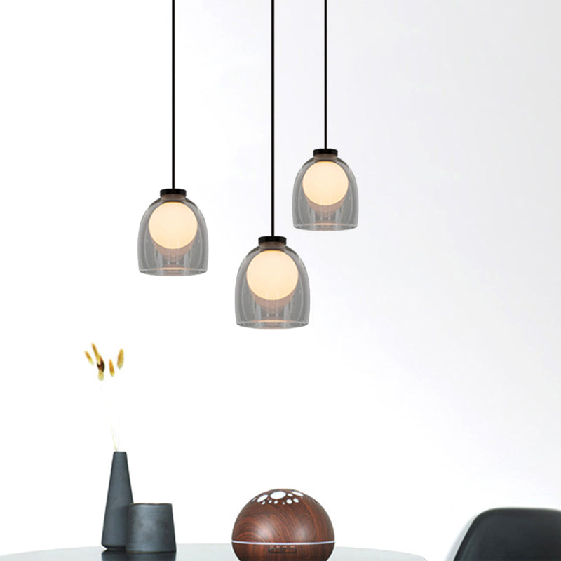 Modern Glass Pendant Lamp - Bell Style for Dining Room Table