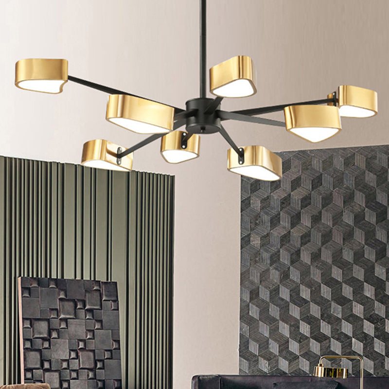 Modern Gold Triangular Chandelier Ceiling Light Fixture