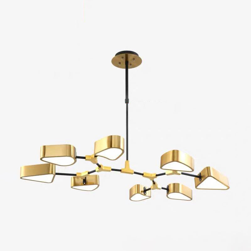 Modern Gold Triangular Chandelier Ceiling Light Fixture