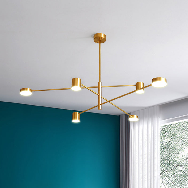 Modern Gold Pendant Light with Flat Discs - Hanging Ceiling Fixture