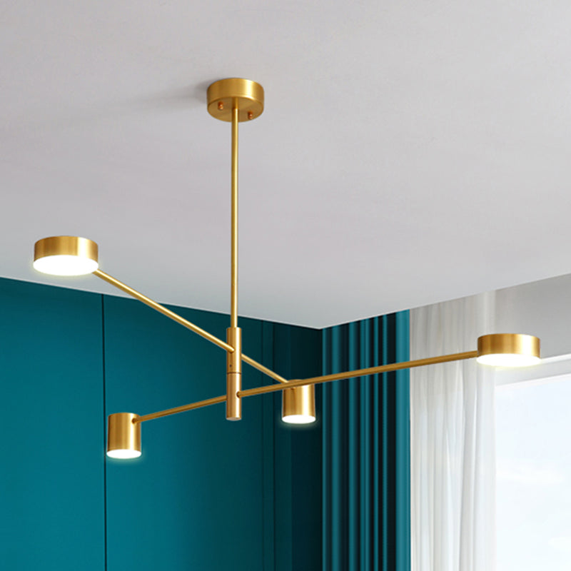 Modern Gold Pendant Light with Flat Discs - Hanging Ceiling Fixture