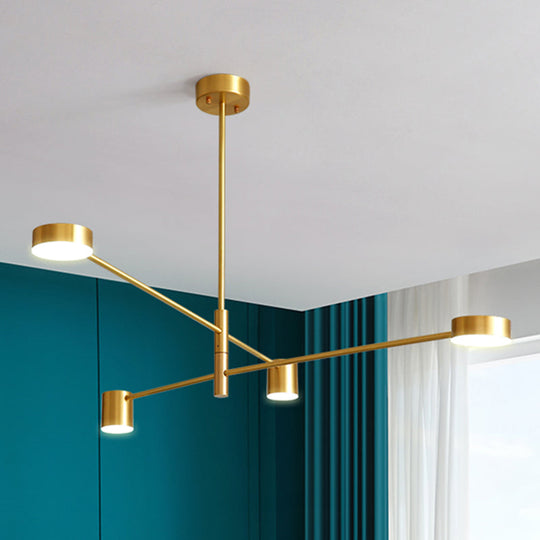 Modern Gold Pendant Ceiling Light With Flat Metal Discs