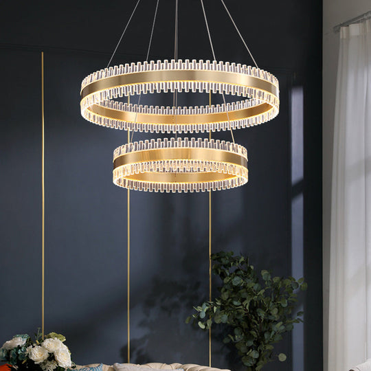 Modern Interlace Rings Chandelier - Metal Pendant Light for Living Room