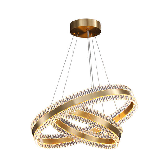 Modern Interlace Rings Chandelier - Metal Pendant Light for Living Room