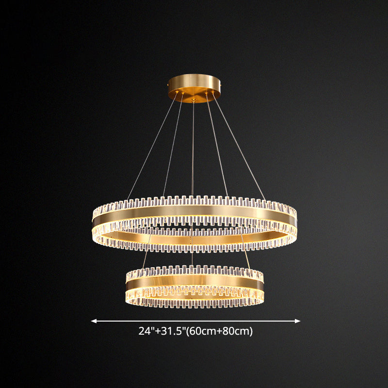 Modern Interlace Rings Chandelier - Metal Pendant Light for Living Room