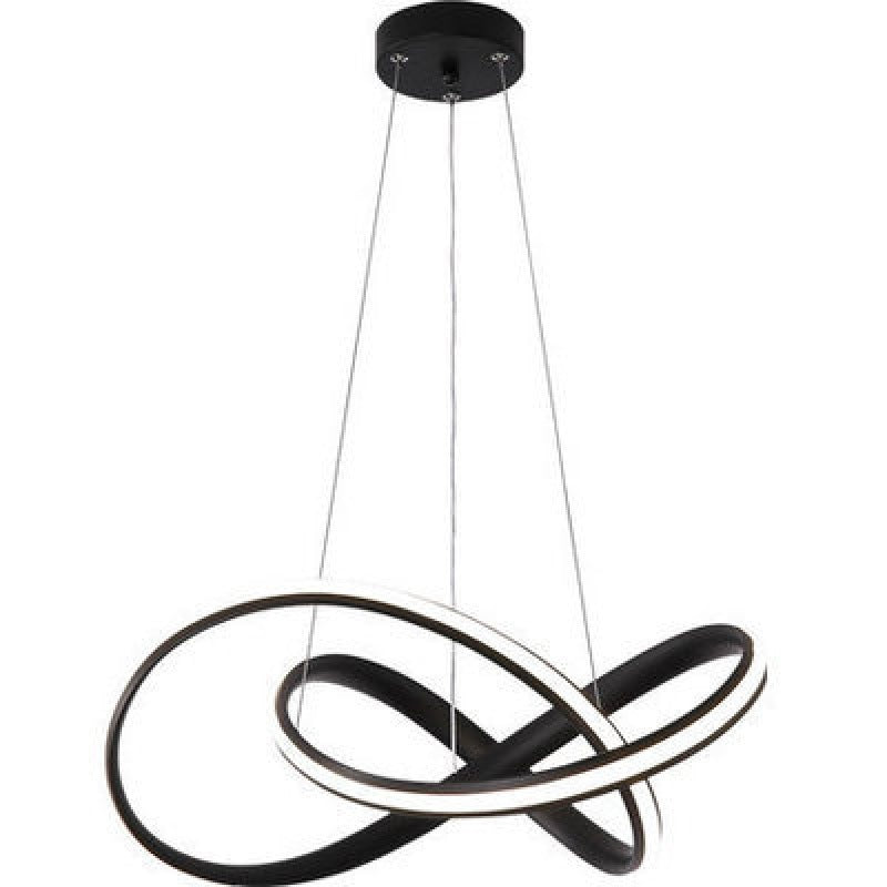 Sleek Metal Pendant Light Kit - Modern Curves Chandelier For Living Room