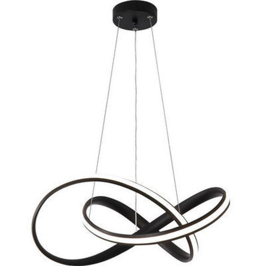 Sleek Metal Pendant Light Kit - Modern Curves Chandelier For Living Room