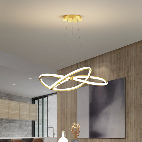 Twist Chandelier Metal Pendant Light for Living Room - Ultra-Modern Design