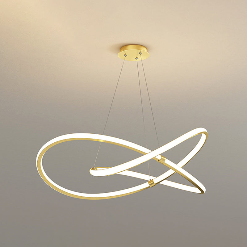 Twist Chandelier Metal Pendant Light for Living Room - Ultra-Modern Design