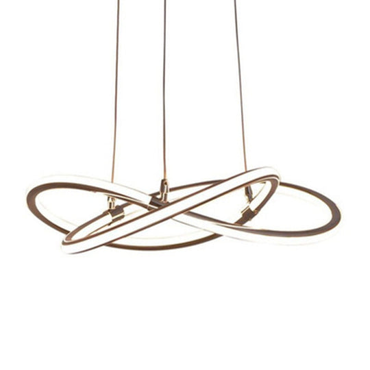 Modern Metal Strip Chandelier Pendant Light for Restaurants with Hanging Cord